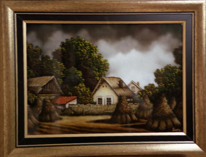 Jesen - ulje na staklu - 50x48